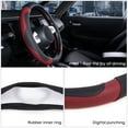 thumbnail image 7 of Steering Wheel Cover for Car,Universal 15 inch,Anti-Slip,Sporty and Soft(Black&Wine Red), 7 of 7