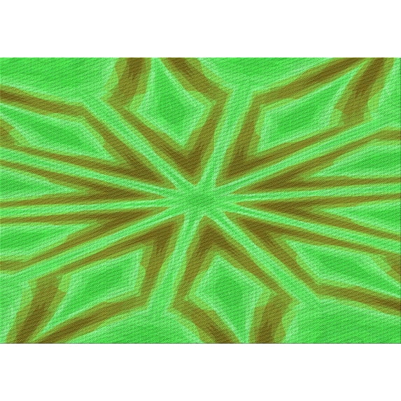 Ahgly Company Machine Washable Indoor Rectangle Transitional Neon Green Area Rugs, 8' x 12'