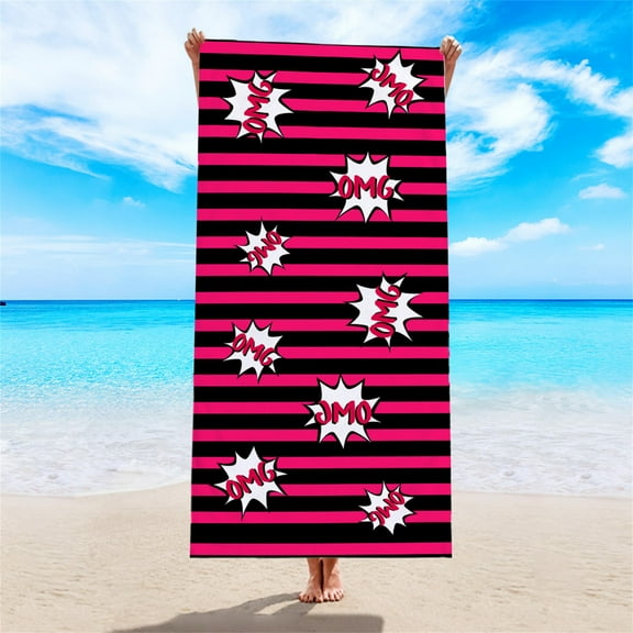 Summer Savings Boovnll 30x59" Beach Towels, High Absorbent Quick Dry Sand Free Microfiber Lightweight Beach Towel for Beach, Yoga, Gym, Travel, Pool, Beach Accessories, Beach Towels Oversized