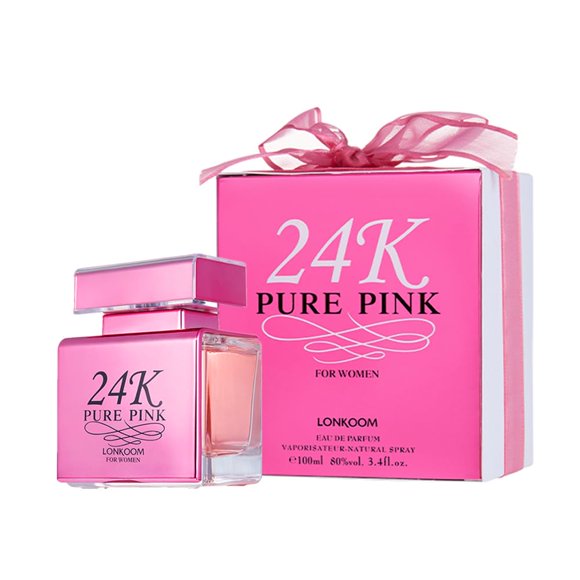Perfume de Mujer 24K Pure Pink LONKOOM Fragancia floral afrutada Larga duraci&oacute;n 100ml
