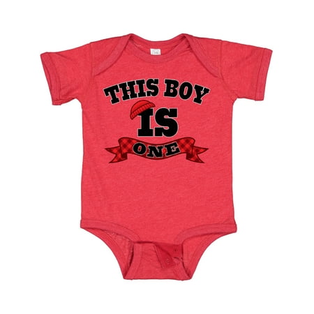 

Inktastic 1st Birthday Buffalo Plaid Lumberjack Gift Baby Boy Bodysuit