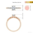 thumbnail image 5 of ANGARA Natural Rectangular Diamond Engagement Ring in 14K Rose Gold for Women (Size-6.5x4.5mm| Color-H| Clarity-SI2) | April Birthstone, Anniversary, Jewelry Gift for Women | Natural Diamond Ring, 5 of 10