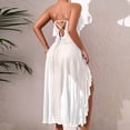 thumbnail image 4 of Blmnix Womens Nightgown Chemises Sexy Nightgown Lightweight Nightgowns Chemise White Sleeveless V-Neck Below-the-Knee Summer Nightgowns for Women, 4 of 5