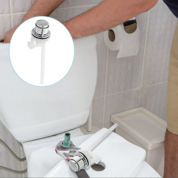 Homoyoyo Toilet Tank Flusher Silver Plastic Side Mount Handle Quiet Functionality Convenient Installation