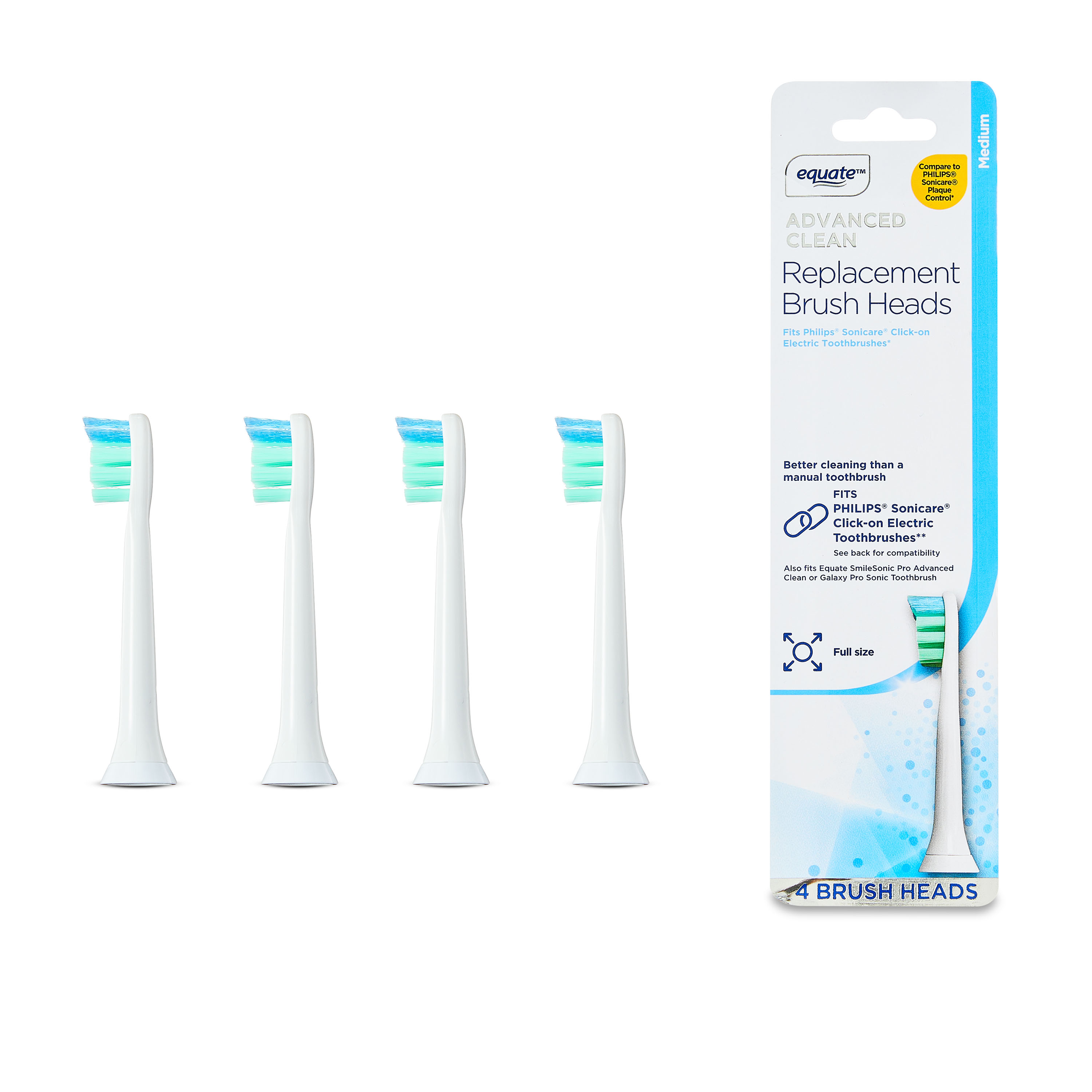 Equate Advanced Clean Electric Toothbrush Heads, 4-Pack photo 1