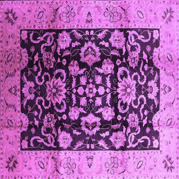 Ahgly Company Indoor Square Oriental Purple Traditional Area Rugs, 6' Square
