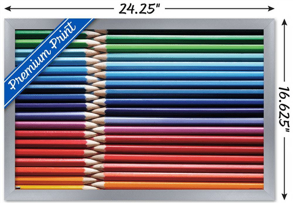 Tom Quartermaine - Colored Pencils Wall Poster, 14.725" x 22.375", Framed