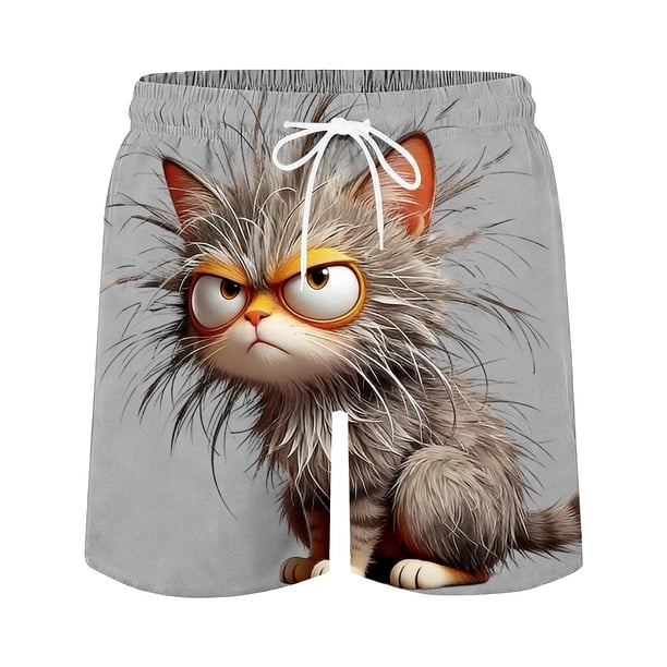 Pantalones de Cintura Elásticos con Cordón para la Natación de Verano de Ocio en la Playa, Desgaste Casual Y Cómodo