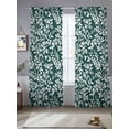 thumbnail image 2 of Dark Green Spring Floral Sheer Curtains 96 Inch Length 2 Panels Set Window Treatments, Farmhouse Flowers Elegant Pastoral Rod Pocket Semi Curtains for Living Room/Bedroom/Kitchen Décor, 104"W x 96"L, 2 of 7