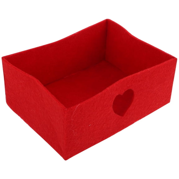 UPOUART 2-Pack Red Cloth Desktop Candy Boxes for Valentine’s Day Party Decor and Storage Containers
