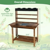 Kotek Kids Fir Wood Mud Kitchen Table with 4 Pots