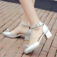 thumbnail image 4 of Akiihool Party Shoes for Teen Girls Heels Girls Dress Shoes Flower Wedding Mary Jane Ballet Toddler/Little/Big Kids (Silver,13), 4 of 4