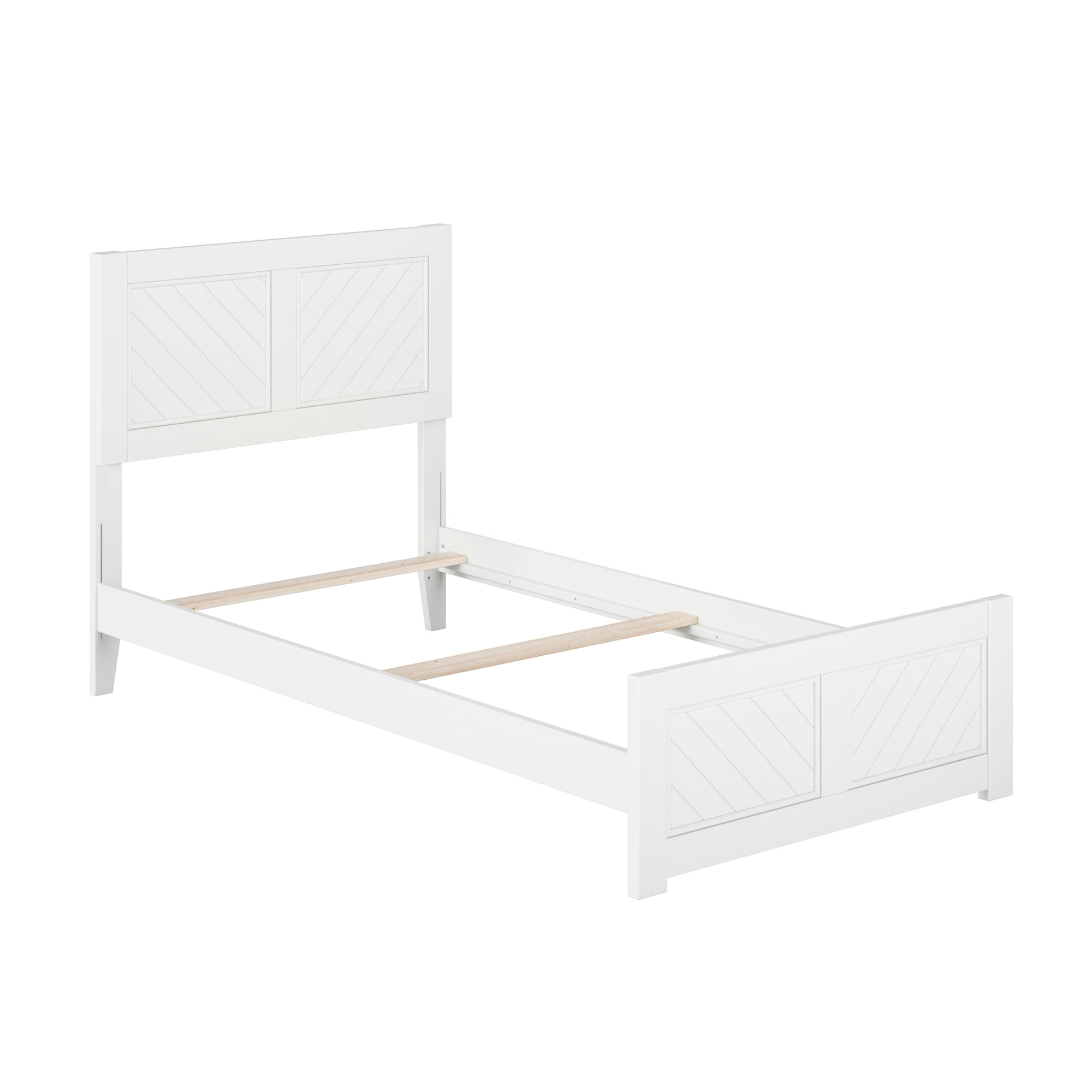 AFI Canyon White Solid Wood Foundation Bed Frame with Matching Footboard, Twin