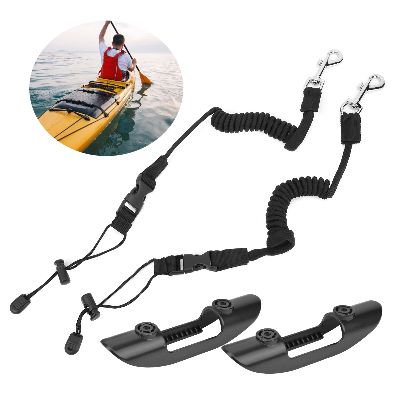 2pcs Kayak Paddle Holder Clips Rod Holder Canoe Fishing Net Clip Accessories 