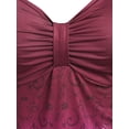 thumbnail image 5 of Rosegal Women Casual Plus Size Ruched Butterfly Print Tank Top Deep Red L, 5 of 6
