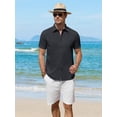 thumbnail image 5 of Youclos Short Sleeve Linen Shirts for Men Casual Button Down Hawaiian Shirt, 5 of 7
