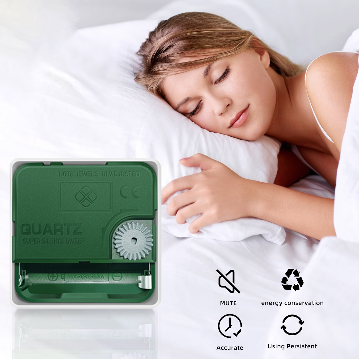 TIMESS 13" Digital Wall Clock with Light Wood Frame, Built-in Calendar & Thermometer, Quiet Quartz