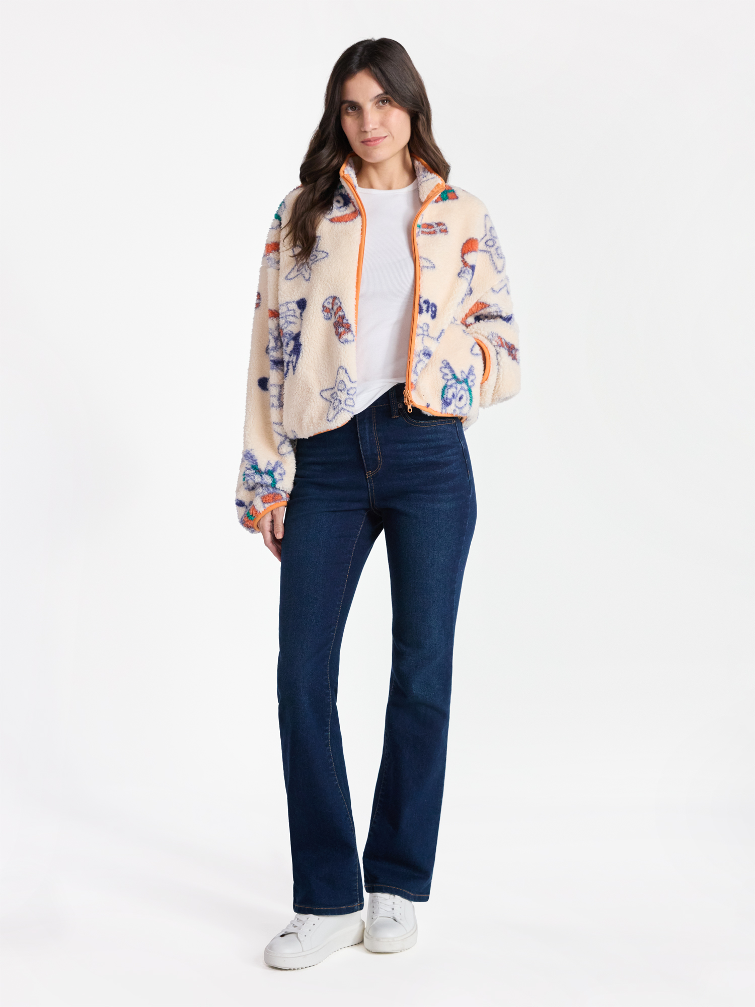 Bluey Women’s Christmas Print Woobie Fleece Jacket, Sizes XXS-XXL