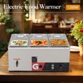 thumbnail image 4 of Garvee 15.6QT Electric Commercial Food Warmer, 6-Pan Steam Table 2.6 QT/Pan Stainless Steel with Temperature Control & Lid for Parties, Catering, Restaurants, 4 of 8