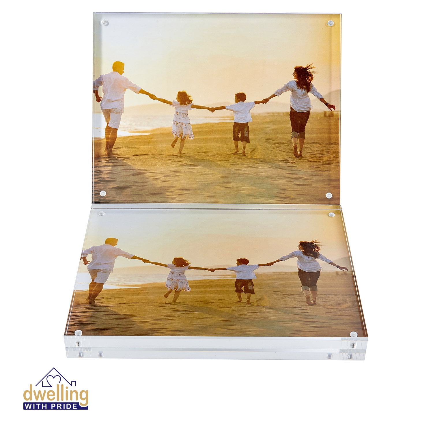 Two Acrylic Picture Frames Photo Holder Clear Frame for