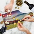 thumbnail image 4 of Nature Cutting Board, Pastoral Colorful Autumn Morning in the Majestic Mountains European Peaks Print, Decorative Tempered Glass Cutting and Serving Board, Wine Bottle Shape, Multicolor, by Ambesonne, 4 of 5