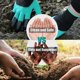 thumbnail image 3 of Guantes de jardín con garras en la mano derecha para cavar, palma y dedos de goma de látex duraderos, muñeca de punto ceñido, ajuste ceñido Agarre de punto, 2 pares verde y morado para jardinero, 3 of 4