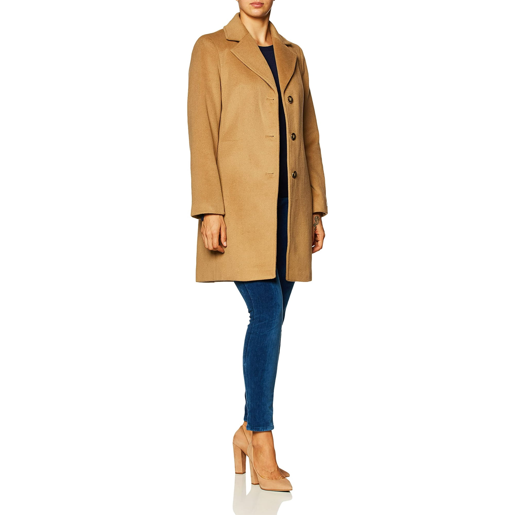 Calvin Klein Women's Classic Cashmere Wool Blend Coat, Camel, 14 | Walmart  Canada