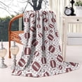 thumbnail image 2 of Brown Footballs with Stars Pattern Blanket,Comfortable Soft Lamb Wool Throw Blanket,All Season,Warm Lightweight Blankets for Sofa Bed Couch Living Room Chair,60"x80", 2 of 4