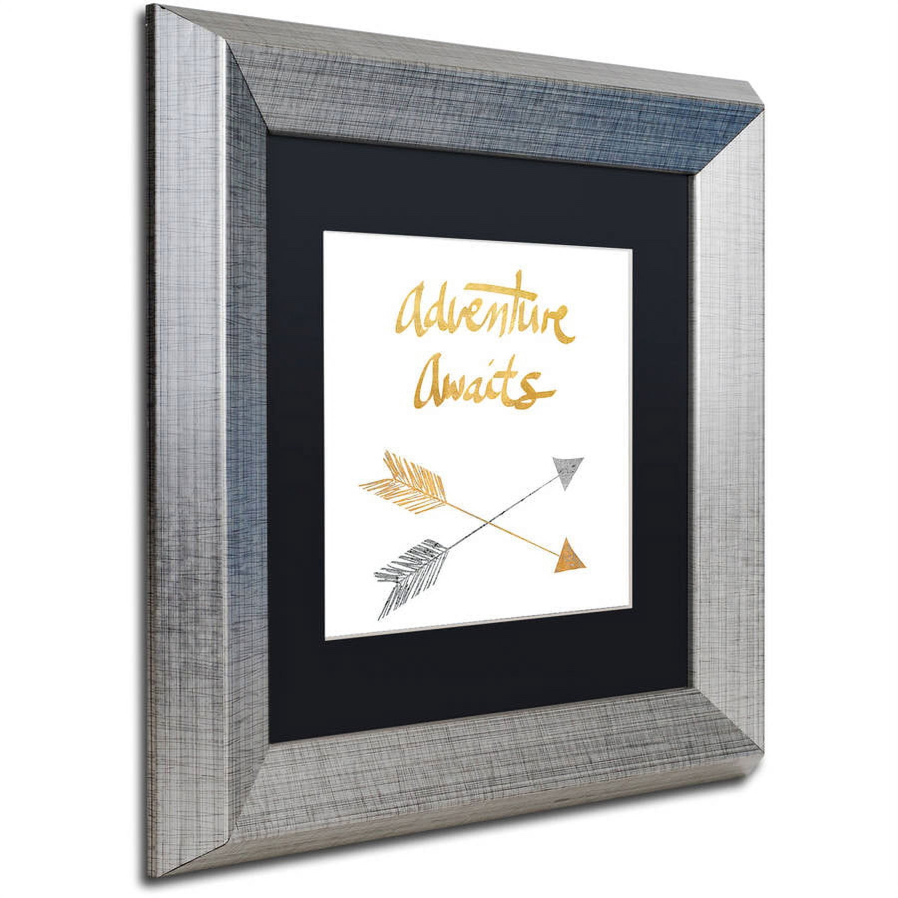 Trademark Fine Art "Adventure Arrows" Canvas Art by Lisa Powell Braun, Black Matte, Silver Frame