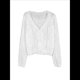 thumbnail image 2 of Suéter Corto de Larga con Cuello en V para Mujer (, Otoño e Invierno 2025) Chaqueta de Punto Informal XL, 2 of 10