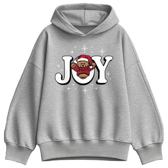 Instant Message - Joy Teddy Bear Oversized Fleece Hoodie Sweatshirt