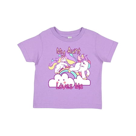 

Inktastic My Aunt Loves Me Unicorn Gift Toddler Toddler Girl T-Shirt
