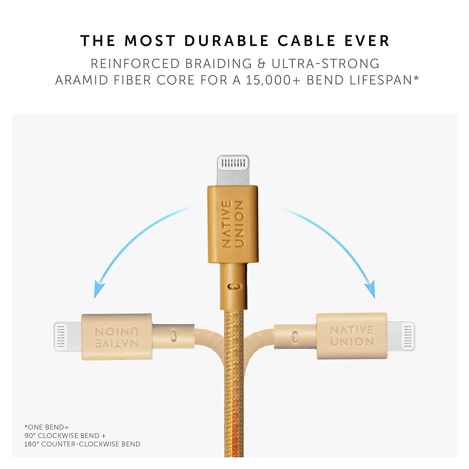 Native Union Belt Cable XL USB-C - 10ft Ultra-Strong Charging Cable Compatible with iPhone 13 & earlier (Kraft)