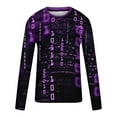 thumbnail image 2 of Tawop Mens T Shirts Crew Neck Long Sleeve Pullover Graphic Casual Purple M, 2 of 5