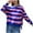 Pink, variant on HAiming Women's Oversized Sweatshirts Trendy Striped Long Sleeve Round Neck Pullover Tops Casual Loose Tunic Blouse