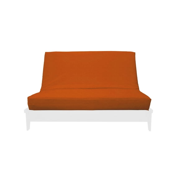 Suede Texture Polyester Futon Cover by Prestige Furnishings - Ibiza Collection - Solid Rust - Twin Split Size (39" x 54")