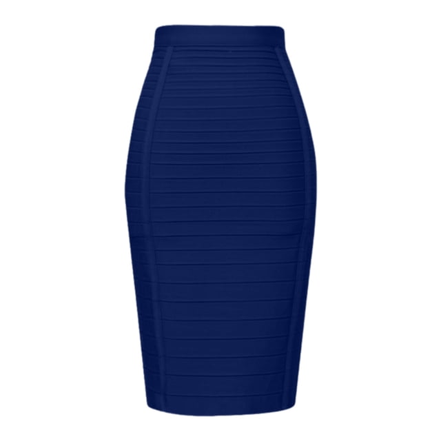 Jupe Crayon Rayée à Taille Haute pour Femmes