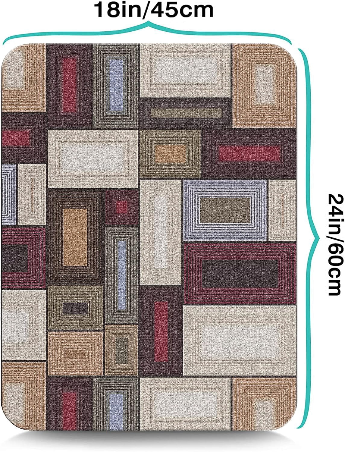 Washable Rubber Abstract Contemporary Dish Drying Mats for Kitchen Counter Home Large Coffee Bar Pad Accessories and Decor for Utensils Stemware 18''''x24''''