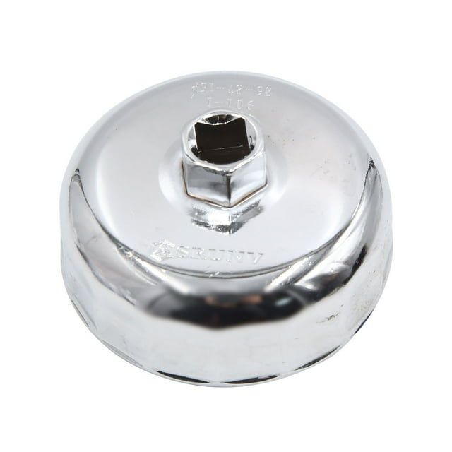 Unique Bargains 86mm 16 Flutes Silver Tone Metal Car Oil Filter Cap Wrench Socket Remover Tool