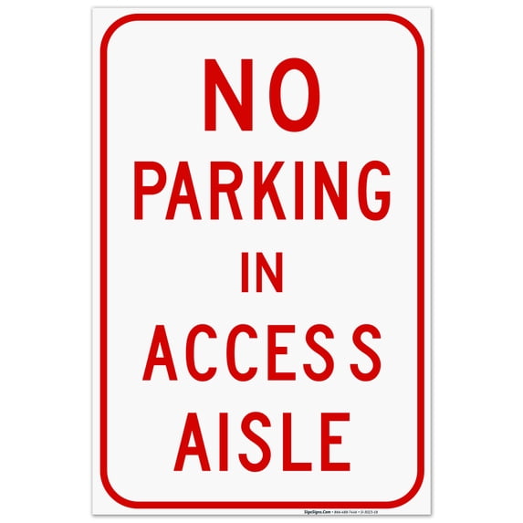 Maryland Handicap Parking Sign, No Parking In Access Aisle Sign, 24x36 Corrugated Plastic