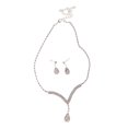 thumbnail image 1 of Collar de de imitación de cristal nupcial Pendientes Conjunto Plata Hugo Sistemas de la joyería, 1 of 8