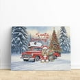 thumbnail image 3 of Santa is Coming Cocker Spaniel Merry Christmas Xmas Noel Truck Tree Horizontal Matte Canvas Poster Cockers Dog Lover Gifts Wall Art Home Decor - 02023, 3 of 5