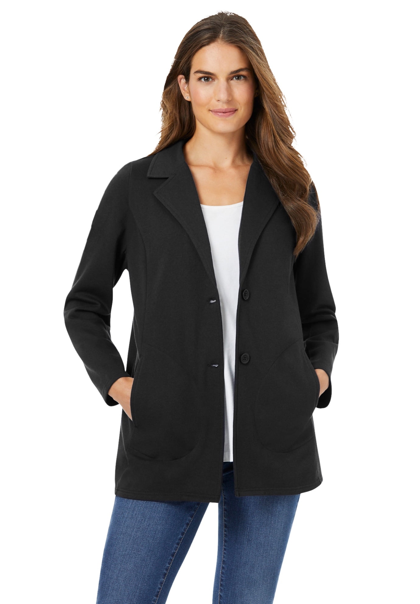 Woman Within Women's Plus Size Knit Blazer Blazer