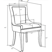 HSUNNS Upholstered Thickened Fabric Dining Chairs Set of 2, Solid Wood Contemporary Kitchen Chairs for Dining Room, Accent Chairs with Nail Head Decor, Beige