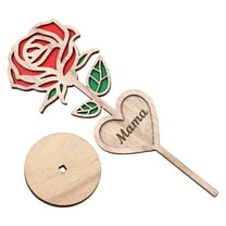 WHAMVOX Wooden Rose Table Decoration for Mother's Day, Elegant Rose Ornament Centerpiece, Tabletop Floral Decor
