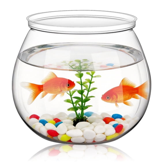 Raindrops Clear Decorative Round Fish Tank Bowl for Home and Office Decor, 1 Set Aquarium Ornament