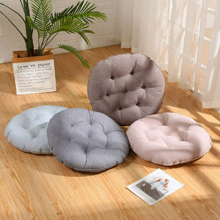 Balems Floor Pillows Cushions Round Chair Cushion Outdoor Seat Pads for Sitting Meditation Yoga Living Room Sofa Balcony 21.65x21.65 inch, Dark Gray