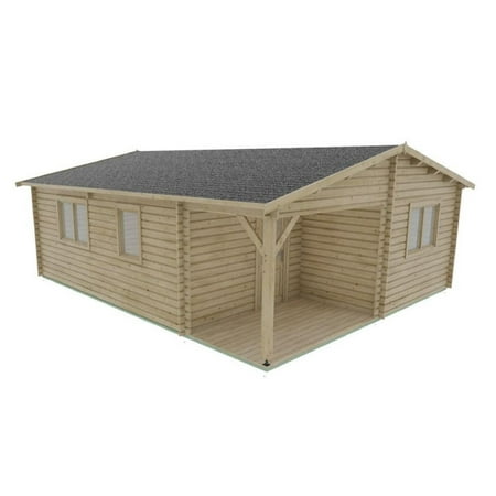 Arlanzon A 24.25 ft. D x 20.08 ft. Log Cabin D.I.Y. Building