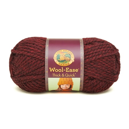 Lion Brand Yarns Wool Ease Thick & Quick Claret Classic Yarn, 1