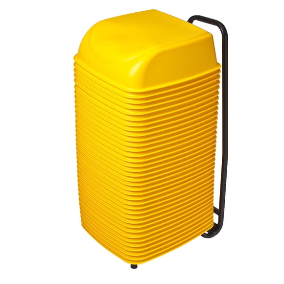Koala Kare KB424-07 Sièges d'Appoint de Cinéma à Hauteur Unique avec Chariot Roulant - Plastique, Jaune - Ensemble
